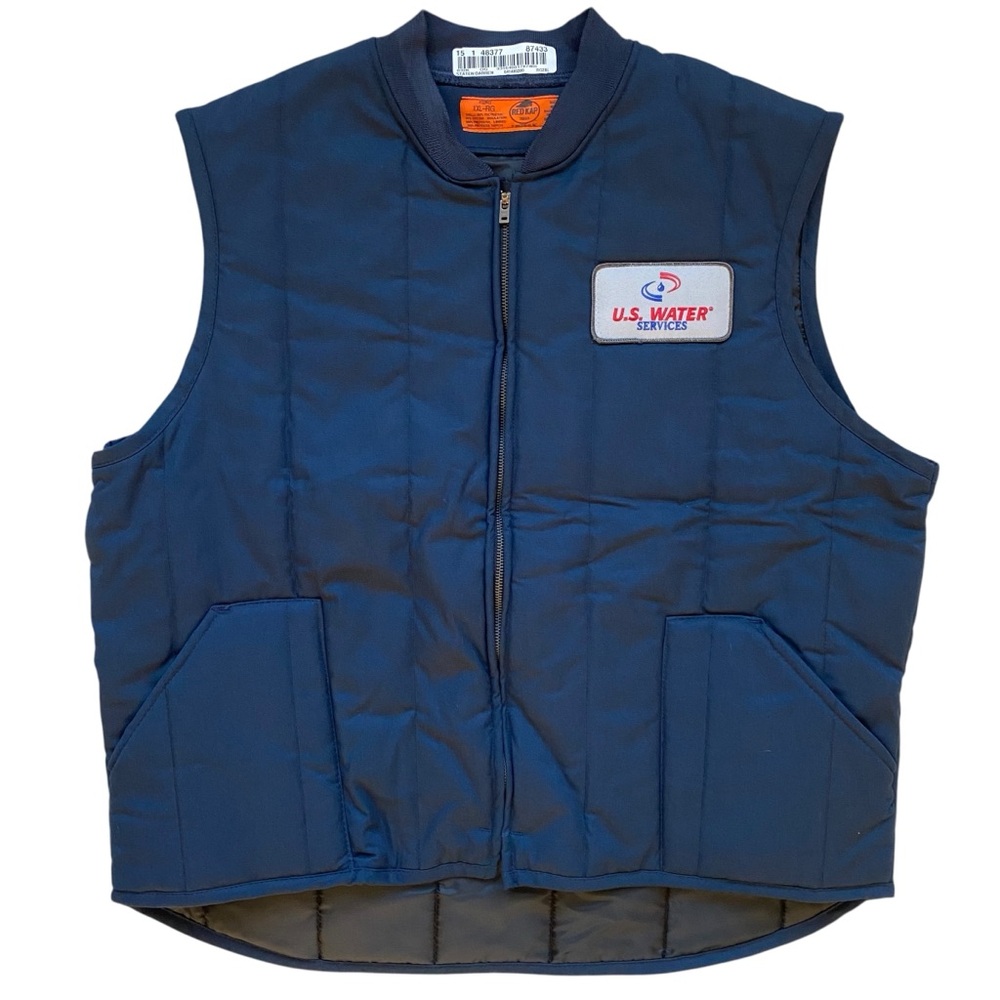 Red Kap Work Vest Men’s Size XXL Navy Blue Workwear Zip Up Quilted Insulated 2X